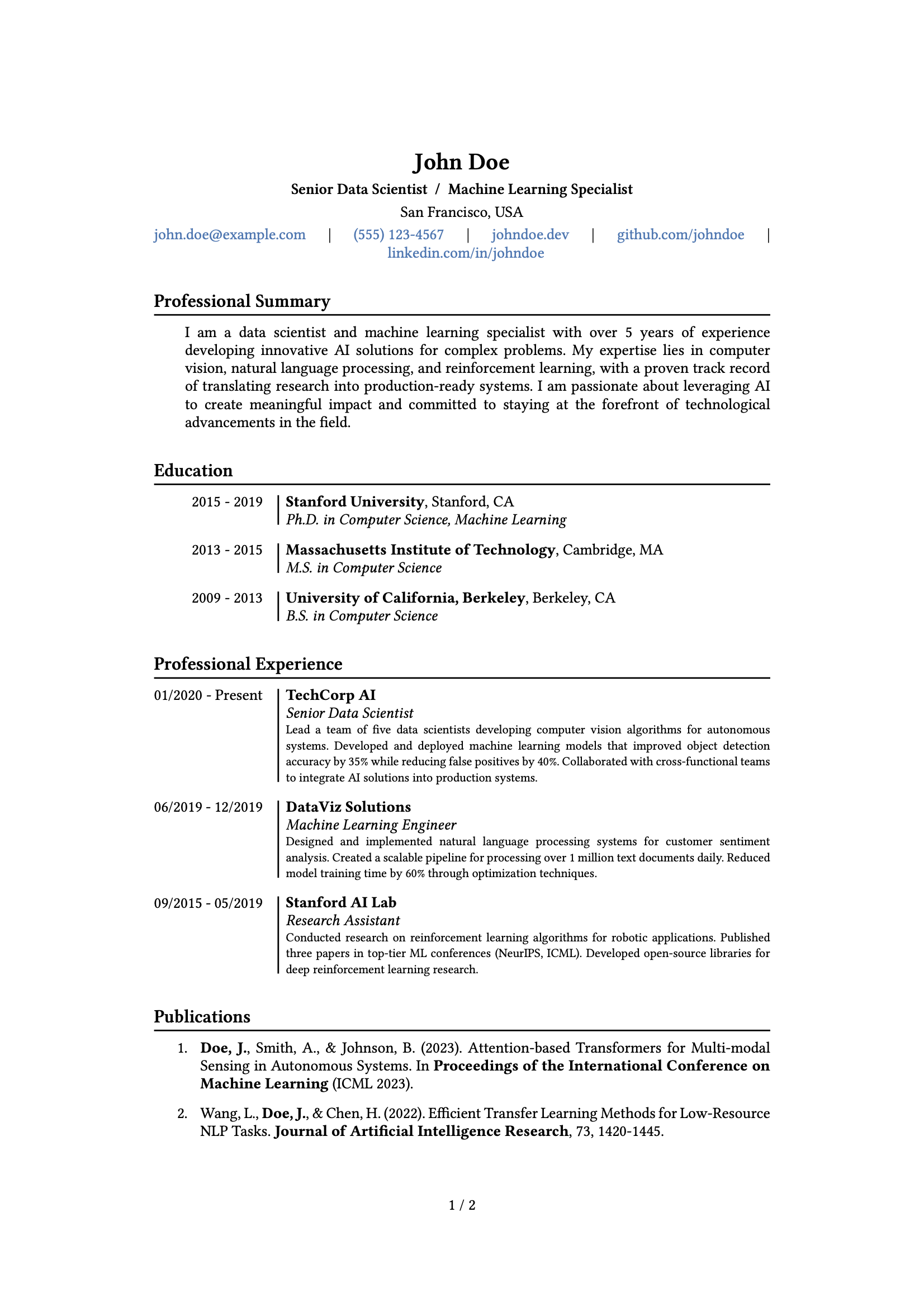 Classic Pro Alternative CV Template